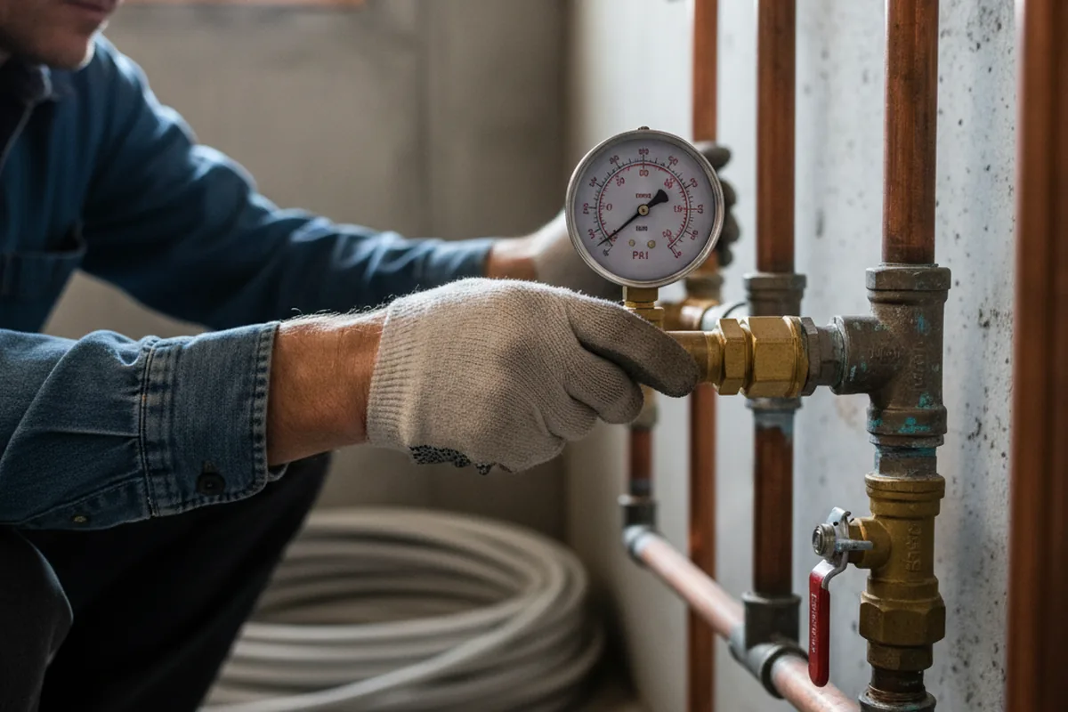 Pressure testing a repaired line during Water Line Repair in Skellytown